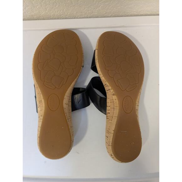 Kork Ease Leather Upper Black Toe Loop Sandals Slip On Womens Size 9 - Picture 9 of 9